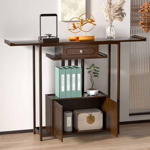 新中式玄关台玄关柜窄款入户门厅玄关供桌现代简约客厅条案端景台