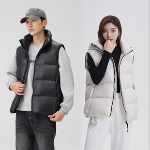 700蓬松度 90白鹅绒男女款羽绒马甲冬季短款外穿时尚百搭背心外套