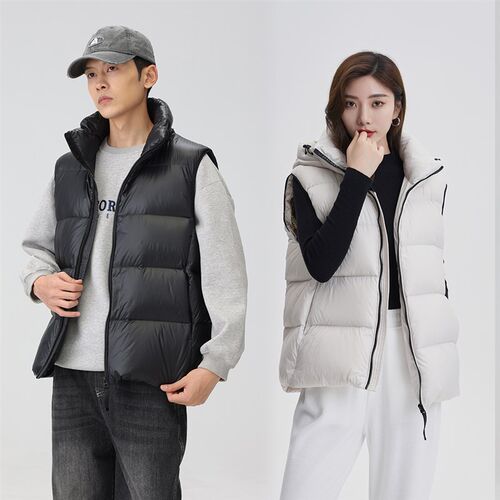 700蓬松度 90白鹅绒男女款羽绒马甲冬季短款外穿时尚百搭背心外套
