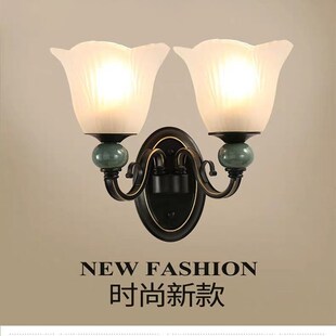 美式客厅壁灯简约沙发电视背景墙灯过道走廊阳台LED卧室床头壁灯