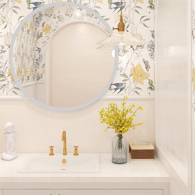 全瓷柔光法式奶油花砖400x800卫生间墙砖复古背景墙花片浴室瓷砖