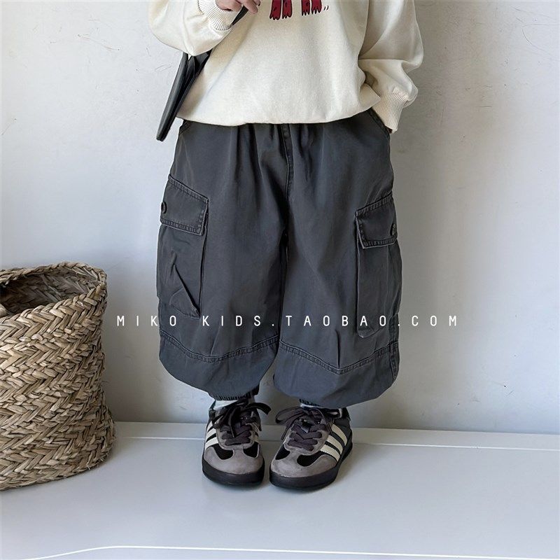 儿童裤子韩国童装女童纯色工装裤秋季新品宝宝百搭休闲束脚长裤,童装/婴儿装/亲子装,裤子,淘宝优惠券,粉丝福利购,淘宝优惠卷