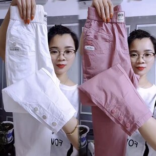 女薄款 棉麻九分裤 韩版 宽松小脚哈伦裤 夏季 洋气显瘦萝卜休闲裤 新款