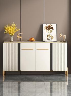 ft轻奢岩板餐边柜置物柜现代简约客厅一体靠墙边柜子储物柜窄收纳