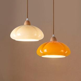 中古原木奶油风南瓜吊灯日式 复古vintage餐厅岛台阳台飘窗卧室灯