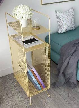 北欧小户型多层储物架家用客厅卧室沙发边小角几简约铁艺置物架