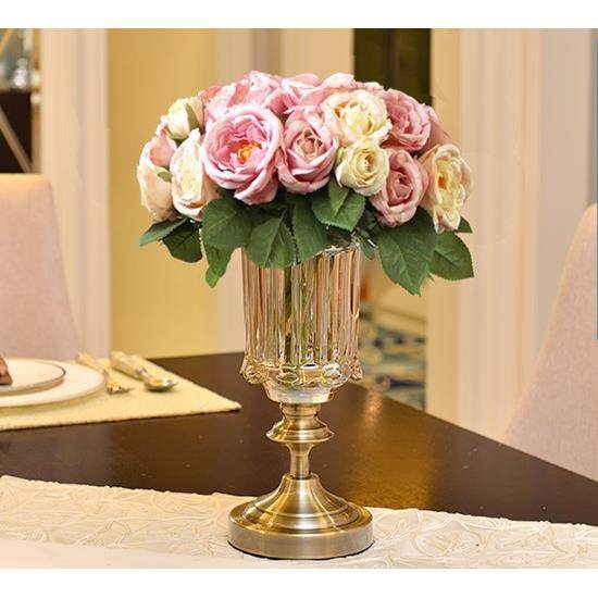 高档新古典欧式古铜水晶玻璃花瓶样板房家居装饰客厅餐桌花瓶摆件,特色手工艺,其他特色工艺品,淘宝优惠券,粉丝福利购,淘宝优惠卷