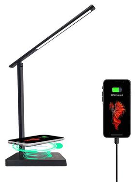 A照度台灯15W无线充电快充USB充电金属护眼阅读灯折叠夜灯Amazon