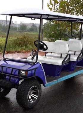 厂价直销蓝色5000w8座电动高尔夫球车机场摆渡警务巡逻看房观光车