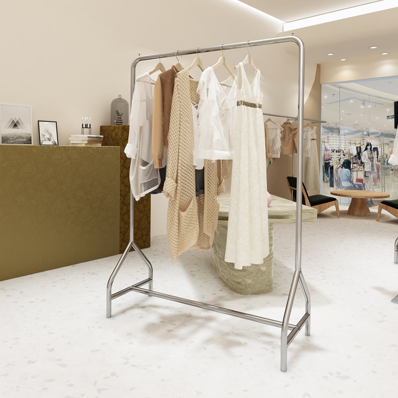 衣架服装店专用不锈钢落地式挂衣架女装店陈列道具童装店展示架