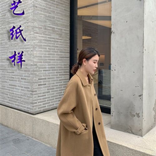 做衣服 B82呢子大衣2020秋冬新款毛呢外套韩版双面羊绒裁剪纸样图