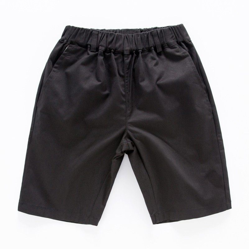 儿童蓝色短裤男童夏季薄款休闲中裤五分裤纯棉学生卡其色校服裤子