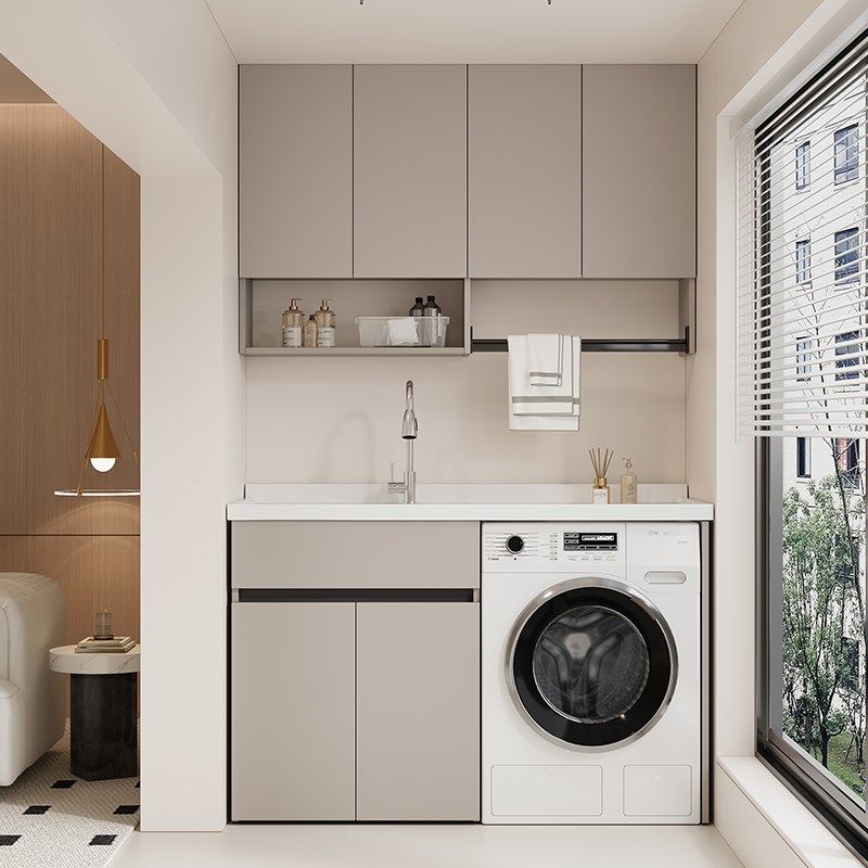洗衣机阳台一体柜洗手盆一体台盆蜂窝铝板材阳台柜洗衣柜伴侣,家装主材,洗衣机柜,淘宝优惠券,粉丝福利购,淘宝优惠卷