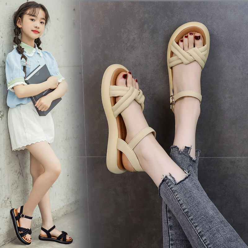 大童女凉鞋儿童2023新款夏季学生洋气一字带女童女生女孩平底运动,童鞋/婴儿鞋/亲子鞋,凉鞋,淘宝优惠券,粉丝福利购,淘宝优惠卷