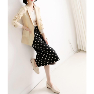 慵懒风复古高腰百搭气质包臀裙女 中长款 波点半身裙女2022夏季 新款