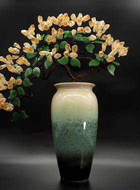 黄水晶摇钱树家居客厅创意装饰酒柜玄关桌面闺蜜生日伴手礼物摆件