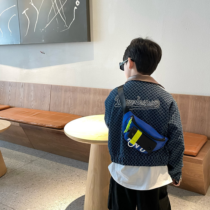 潮酷休闲包儿童外出小包男童斜挎包帅气腰包帆布韩系时尚小孩胸包