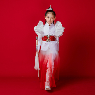 薇设计发布会新款国潮夸张礼服中国风渐变色演出服仙女气质霸气租