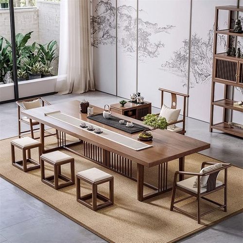 新中式实木禅意茶桌椅组合茶室茶几套装客厅办公室家具茶艺泡茶台