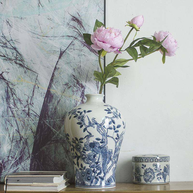 青花瓷中式陶瓷花瓶家居客厅玄关装饰品瓷瓶古典中古插花摆件,清洗/食品/商业设备,风口/风叶/风机配件,淘宝优惠券,粉丝福利购,淘宝优惠卷