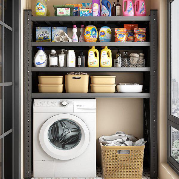 加厚洗衣机置物架上方架子家用阳台落地滚筒翻盖收纳架浴室马桶架