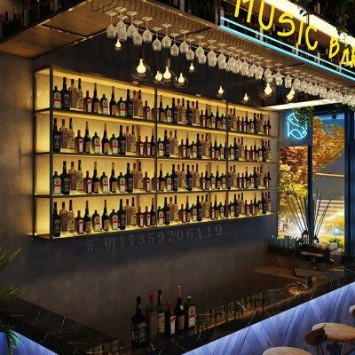 酒架置物架吧台壁挂靠墙商用上墙烧烤店酒吧餐饮酒馆悬空展示酒柜,住宅家具,酒架,淘宝优惠券,粉丝福利购,淘宝优惠卷