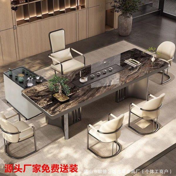 现轻奢岩板茶桌椅组合公室茶台烧水壶一体级感家用大板茶桌,商业/办公家具,茶台/茶桌,淘宝优惠券,粉丝福利购,淘宝优惠卷