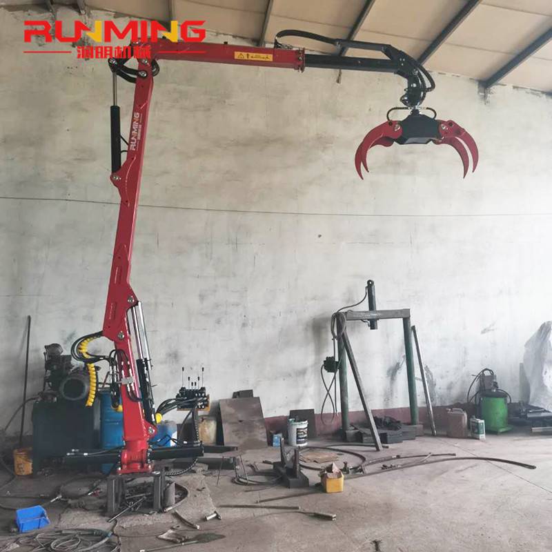 加高臂旋转小铲车 5.5米抓草机工地小铲车农用抓秸秆树枝抓木机