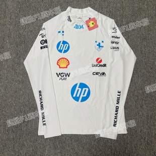 F1发拉力车队白色打底衫紧身款乐扣同款内搭长袖舒适涤纶贴肤