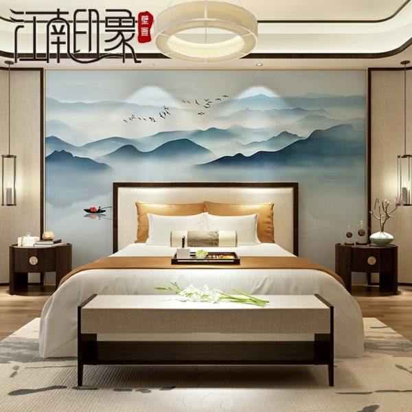 8d新中式山水客厅沙发电视背景墙壁纸卧室影视墙布2024年新款壁画,家装主材,无纺布墙纸,淘宝优惠券,粉丝福利购,淘宝优惠卷