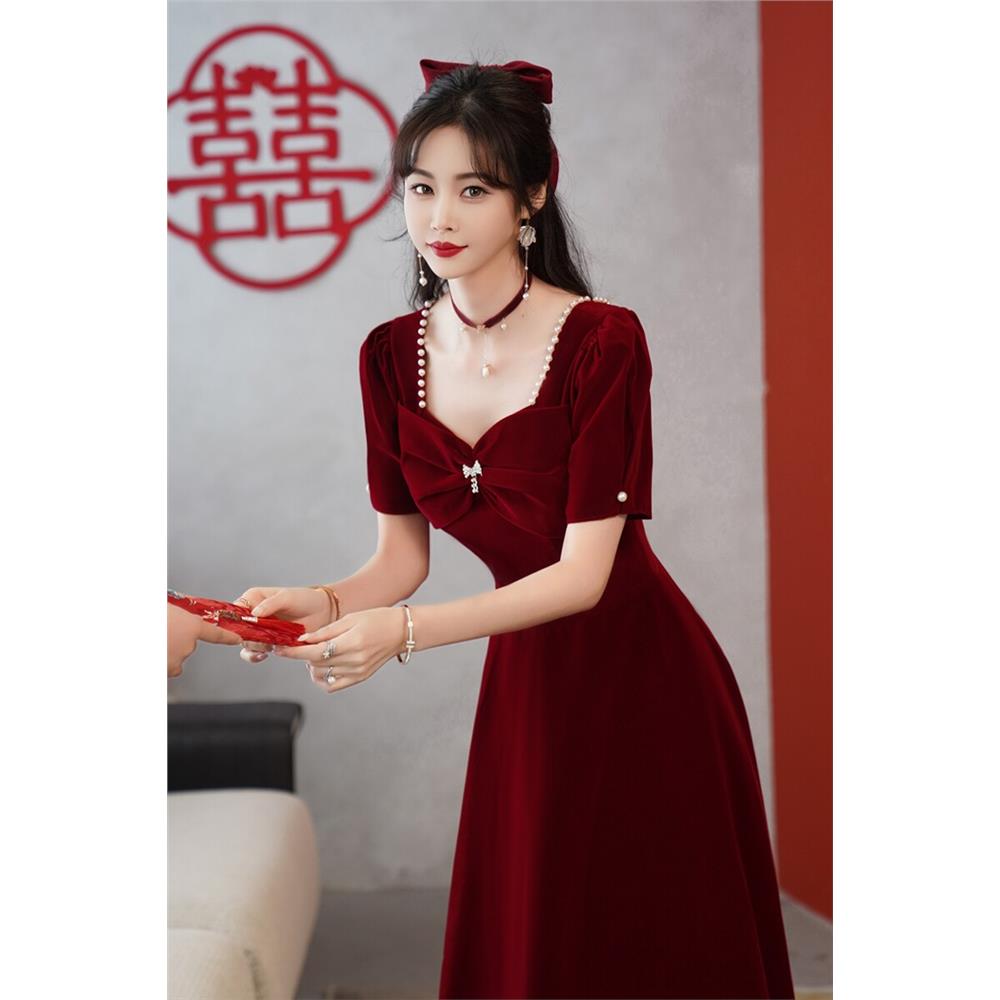 敬酒服新娘2026春秋酒红