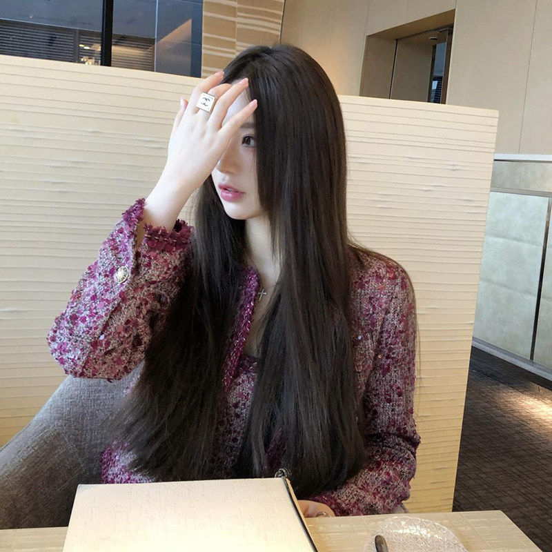 玫红色小香风外套女2026