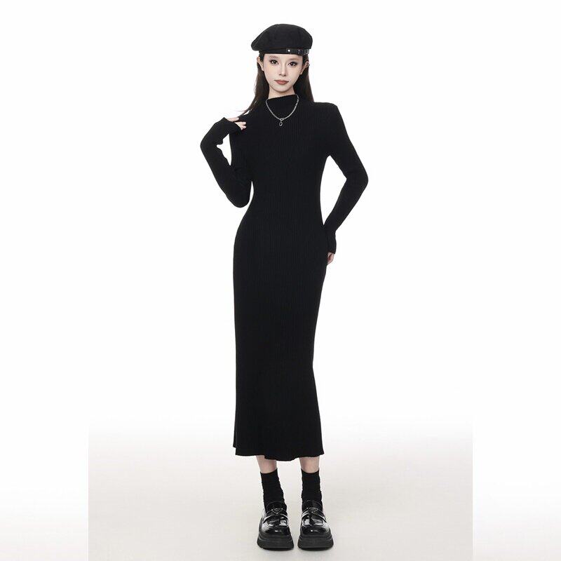 半高领长袖洋装女2026早