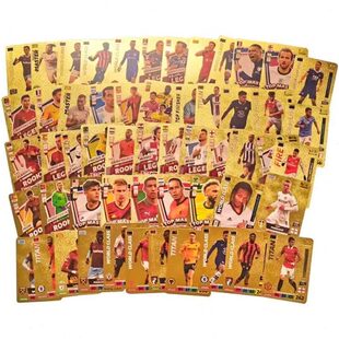 足球球星卡世界杯欧洲联赛周边明星卡片英语金银黑箔卡牌跨境热销