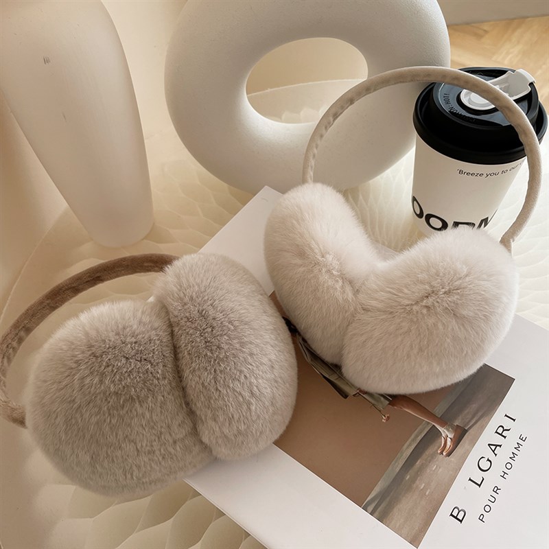 耳罩冬天女皮草耳套真雷克t斯兔毛耳捂耳包耳暖毛绒护耳男保暖学