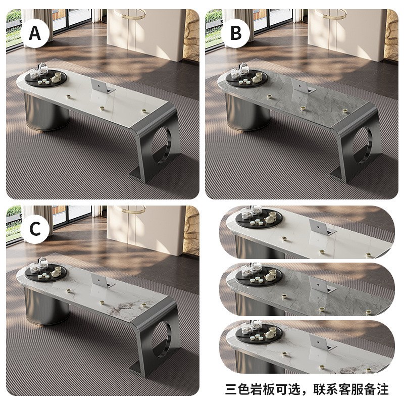 JGP1新中式岩板m茶桌客阳台茶台桌椅组合简约公室泡茶家用一体茶