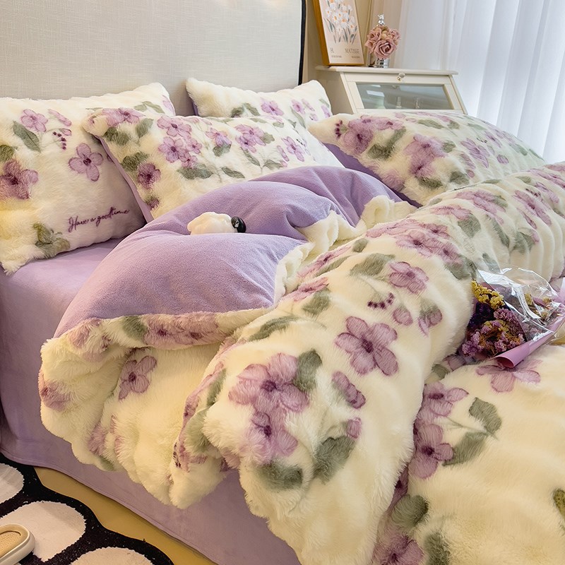 A类加厚保暖獭兔毛绒被套单件冬季E双面绒牛奶绒珊瑚绒被罩套单品