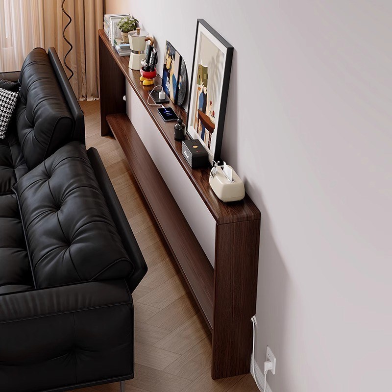 沙发后置物架靠h背柜实木床尾长条收纳柜夹缝收纳床边极窄缝隙桌