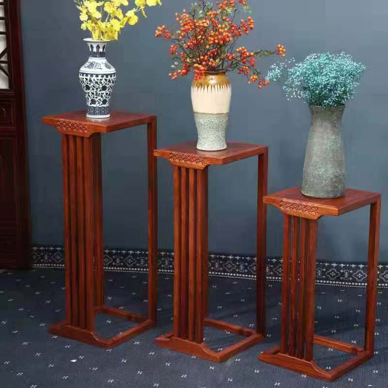 实木花架花几花梨木新q中式花架客厅单个花架中式花几盆景架植物