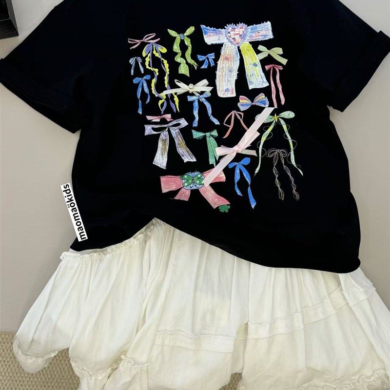 韩国潮牌童装女童短袖T恤衫2025春夏季新款儿童宽松圆领亲子上衣,童装/婴儿装/亲子装,T恤,淘宝优惠券,粉丝福利购,淘宝优惠卷