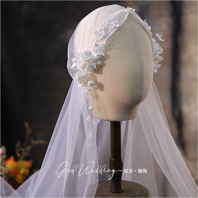 新款韩式新娘婚纱头纱头饰超仙复古结婚帽式花包蕾丝配饰拍照道具,饰品/流行首饰/时尚饰品新,发饰,淘宝优惠券,粉丝福利购,淘宝优惠卷