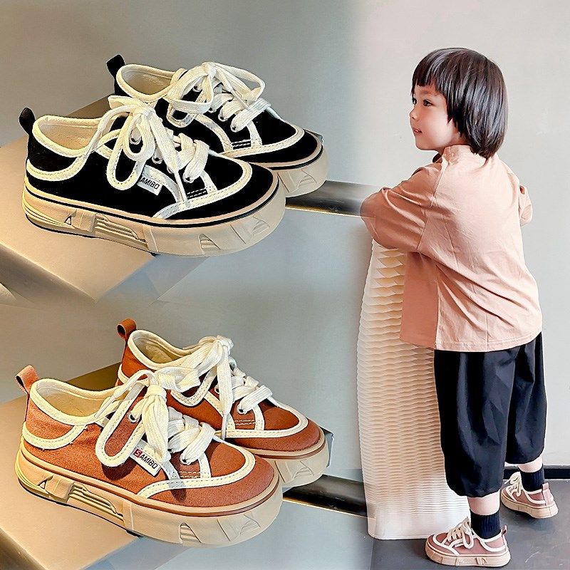 儿童低帮透气魔术贴帆布鞋2025年春秋新款男童鞋韩版女童休闲板鞋,童鞋/婴儿鞋/亲子鞋,运动鞋,淘宝优惠券,粉丝福利购,淘宝优惠卷