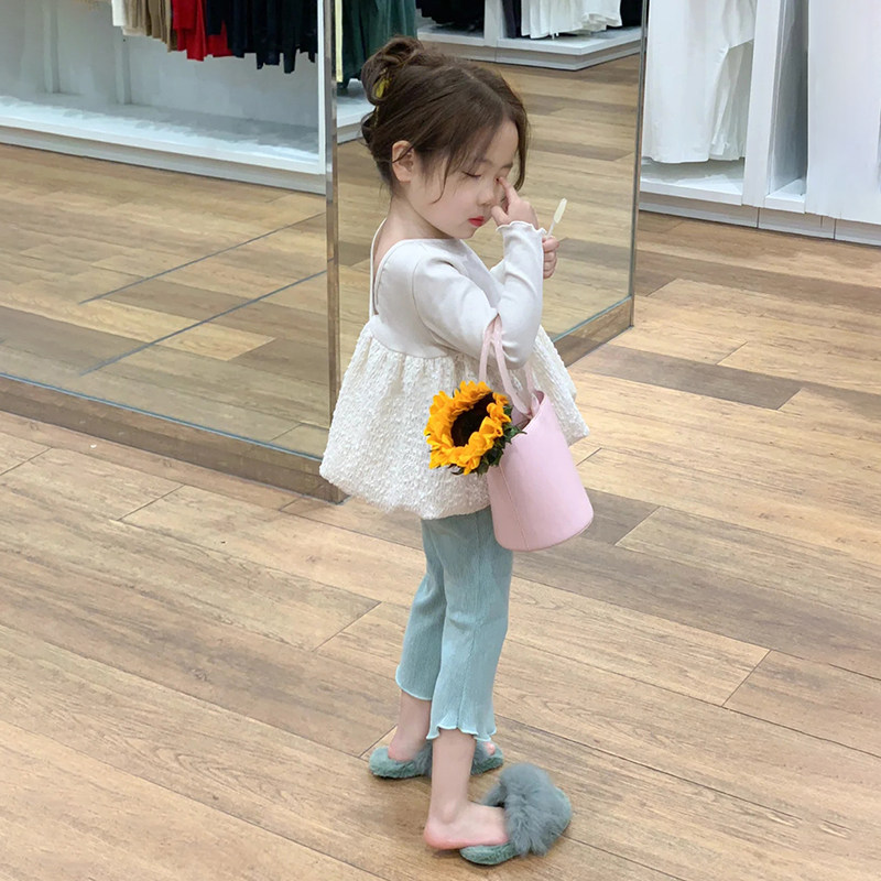 童装秋季新款女童时尚泡泡长袖T恤打底娃娃衫女孩喇叭裤宝宝裤子,童装/婴儿装/亲子装,T恤,淘宝优惠券,粉丝福利购,淘宝优惠卷