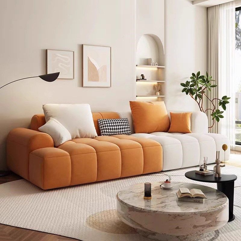 奶油风科技布艺沙发网红泡芙沙发现代简约客厅小户型直排双人沙发,住宅家具,布艺沙发,淘宝优惠券,粉丝福利购,淘宝优惠卷