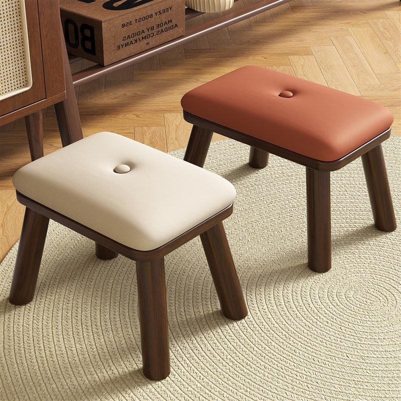 实木小凳子家用结实矮凳坐凳舒适久坐现代简约沙发软包板凳换鞋凳,住宅家具,矮凳,淘宝优惠券,粉丝福利购,淘宝优惠卷