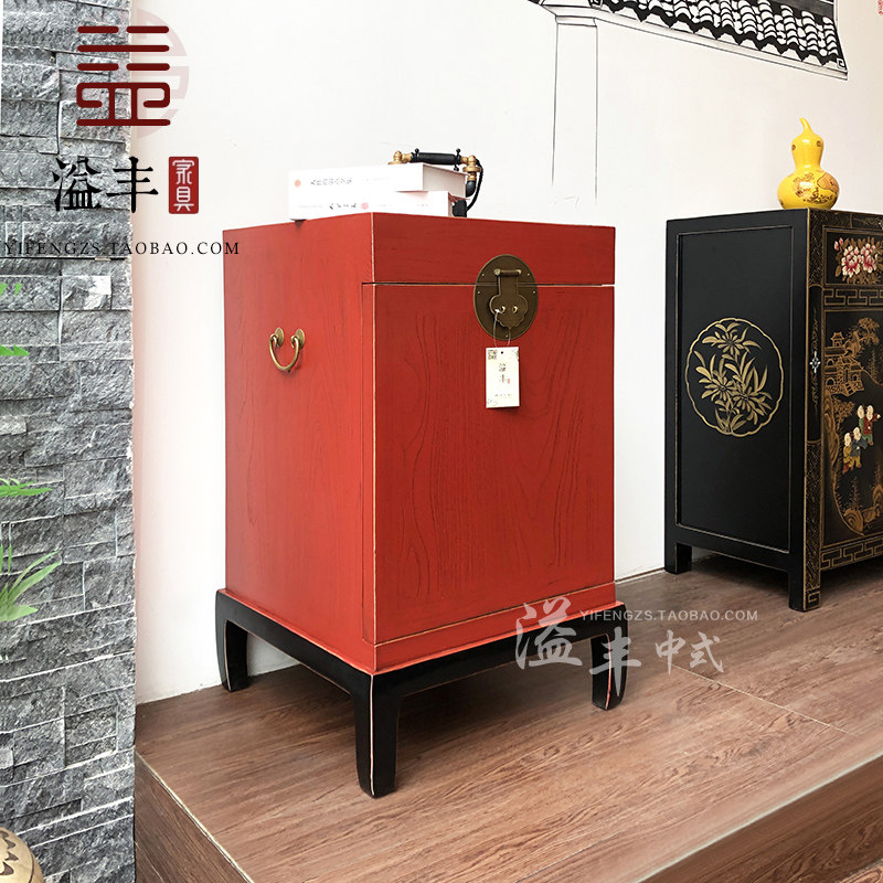 新中式复古沙发边几实木角柜多功能储物茶水桌客厅置物柜玄关箱子,住宅家具,角几/边几,淘宝优惠券,粉丝福利购,淘宝优惠卷