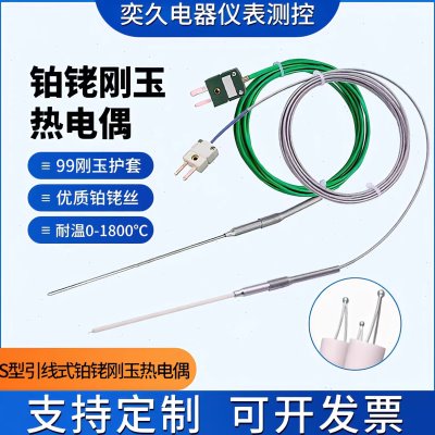R/S/B型铂铑热电偶0-1800度耐高温刚玉快速响应可定制温度传感器