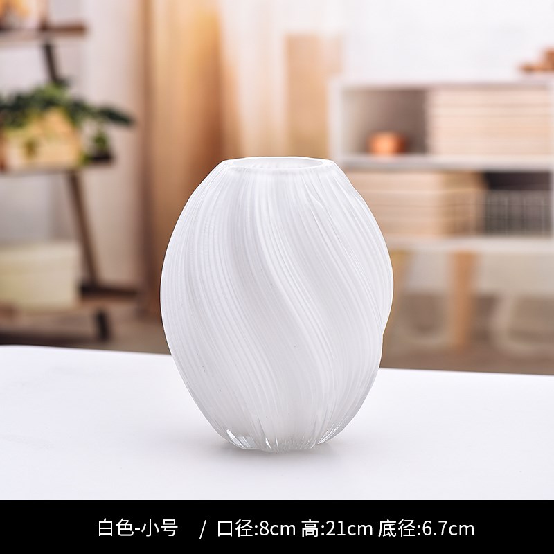 创意夜光荧光款麦芽糖轻奢玻璃花瓶高J级感插花玫瑰鲜花水培摆件