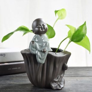 绿萝水培容器鲜花植物花瓶创意桌面装饰小摆件插花铜钱草花盆器皿