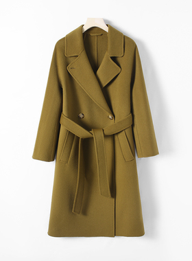 【甜甜粉丝专享】山羊绒长款气质秋冬毛呢外套23671